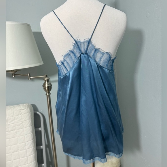 IRO Berwyn 21S Blue Denim Genuine Silk Camisole Layering Cami Rococo - Picture 3 of 5